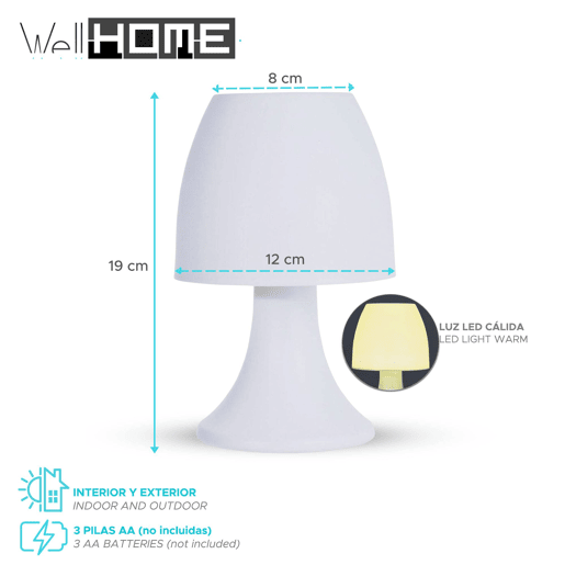 WELL HOME - Candeeiro de mesa branco Ø12x19,2cm
