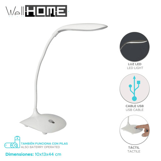 WELL HOME - Candeeiro de mesa USB branco Alt.44cm