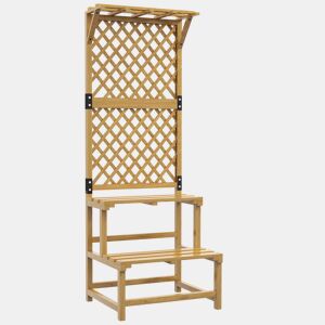 Outsunny Suporte para Plantas de Madeira com Treliça Suporte para Vasos de 2 Níveis para Jardim Pátio Terraço Varanda 60x50x166 cm Madeira