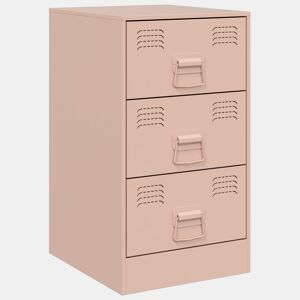 vidaXL Mesa de cabeceira 34,5x39x62 cm aço rosa