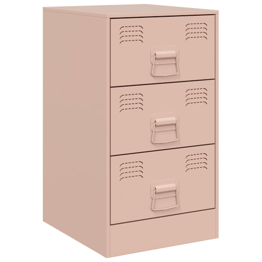 vidaXL Mesa de cabeceira 34,5x39x62 cm aço rosa