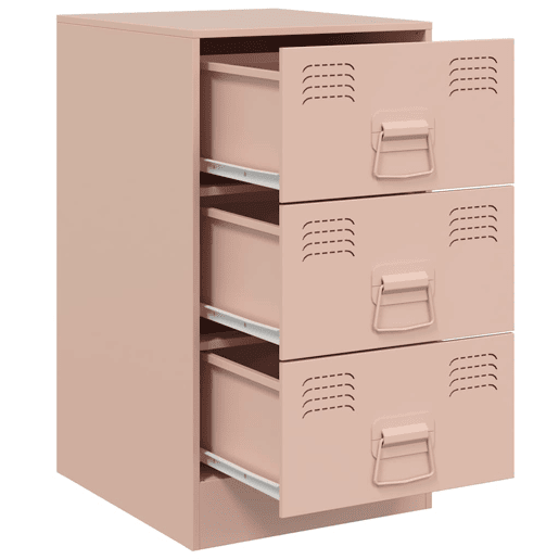 vidaXL Mesa de cabeceira 34,5x39x62 cm aço rosa