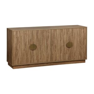 Aparador de 4 portas com efeito de madeira de manga, com ranhuras, 160cm, Celian, Manguier, 160x40x75 cm