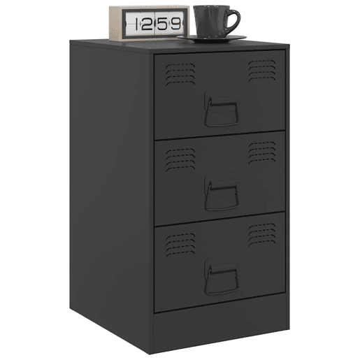 vidaXL Mesas de cabeceira 2 pcs 34,5x39x62 cm aço preto vidaXL Mesas de cabeceira 2 pcs 34,5x39x62 cm aço preto