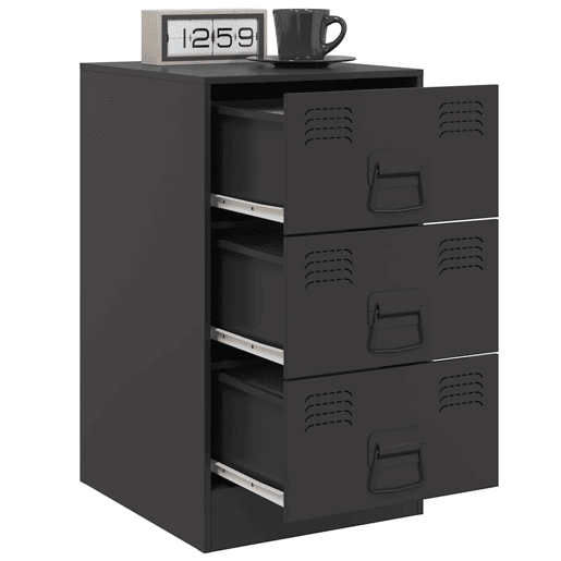 vidaXL Mesas de cabeceira 2 pcs 34,5x39x62 cm aço preto vidaXL Mesas de cabeceira 2 pcs 34,5x39x62 cm aço preto