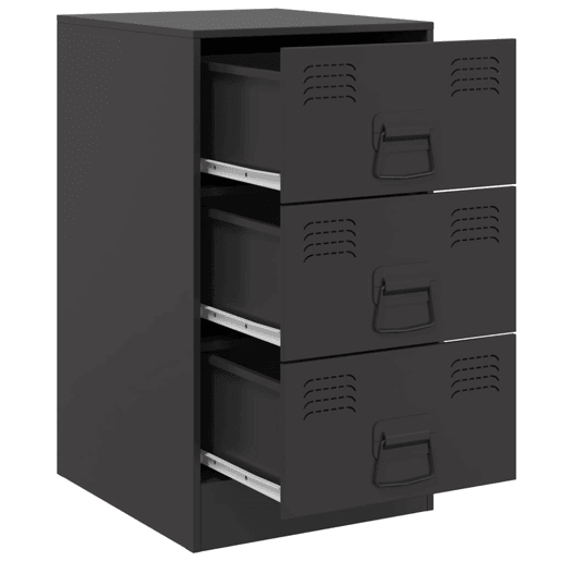 vidaXL Mesas de cabeceira 2 pcs 34,5x39x62 cm aço preto vidaXL Mesas de cabeceira 2 pcs 34,5x39x62 cm aço preto