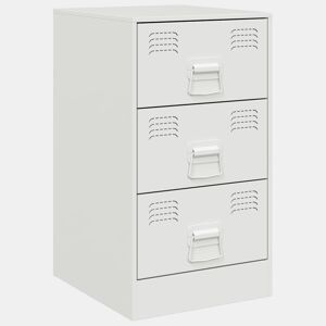vidaXL Mesa de cabeceira 34,5x39x62 cm aço branco