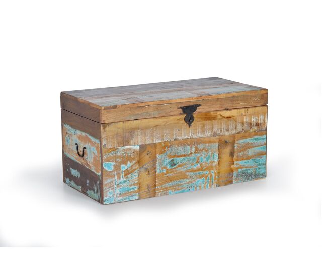 Baul madera de mango multicolor.giner y colomer 40x40x80