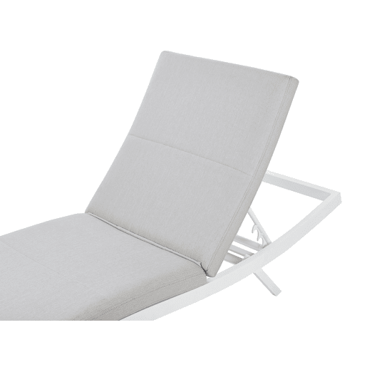 Conjunto de 2 espreguiçadeiras com almofadas AMELIA Metal Cinzento claro