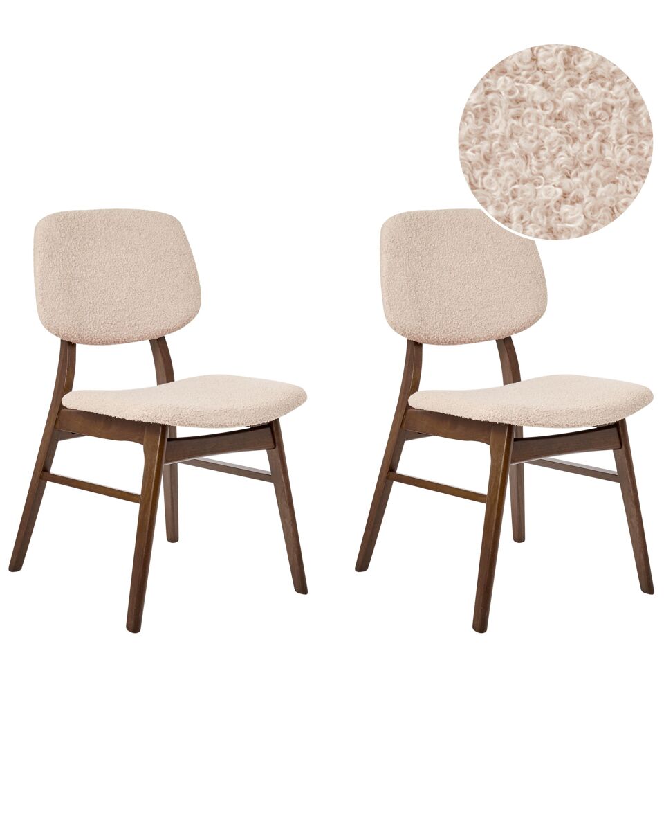 Beliani Silla de comedor ELAINE Crema