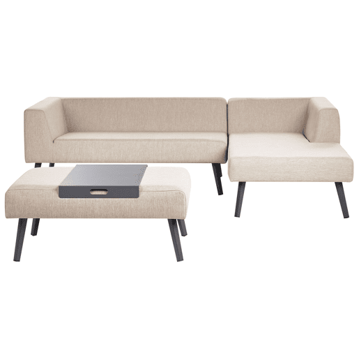 Conjunto de sofás de jardim de canto 4 lugares SORRIVOLI à esquerda Creme