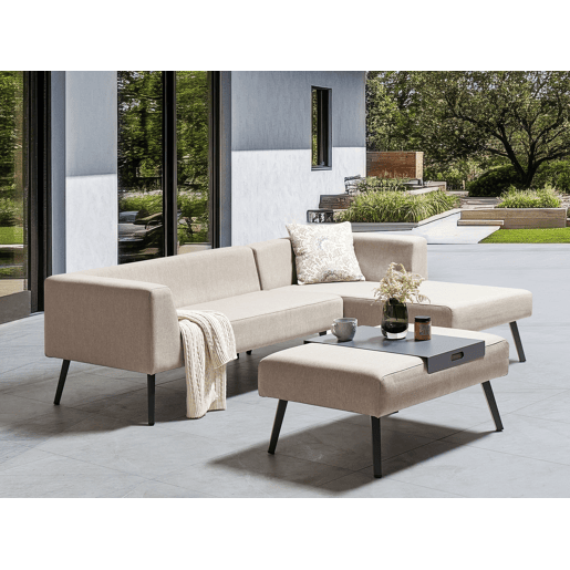 Conjunto de sofás de jardim de canto 4 lugares SORRIVOLI à esquerda Creme
