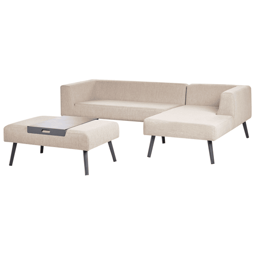 Conjunto de sofás de jardim de canto 4 lugares SORRIVOLI à esquerda Creme