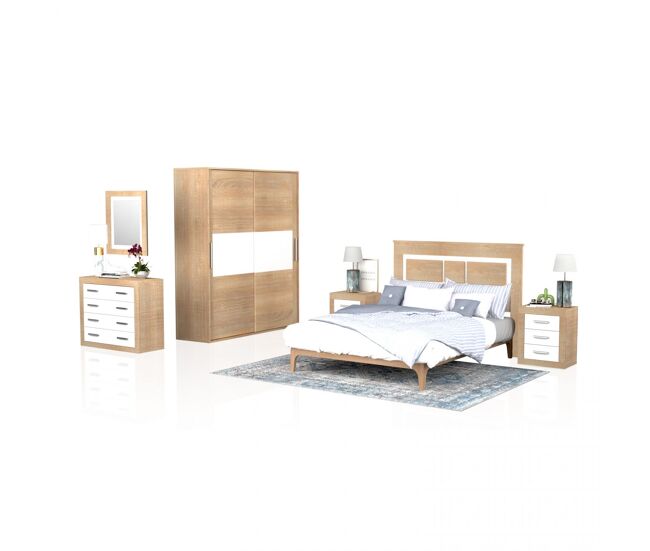 Dormitorio kira 4c plus cambria - blanco 180 x 208 x 55 cm