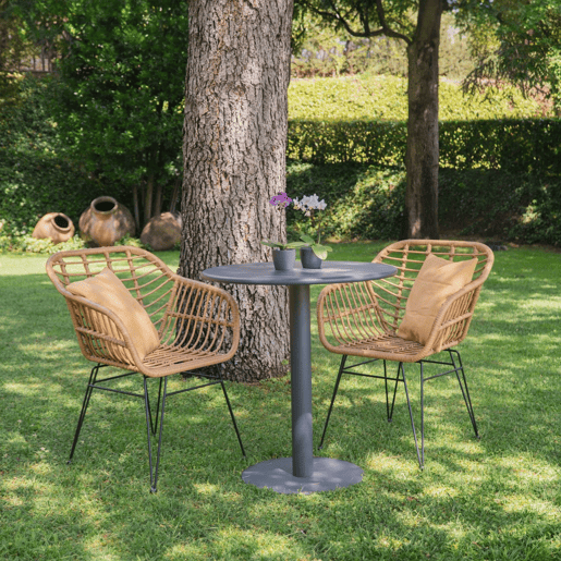 Conjunto de 2 cadeiras de exterior Zaza Rattan 61 x 82 x 56 cm