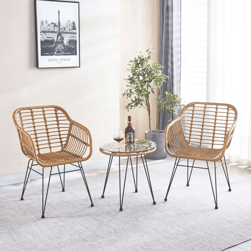 Conjunto de 2 cadeiras de exterior Zaza Rattan 61 x 82 x 56 cm
