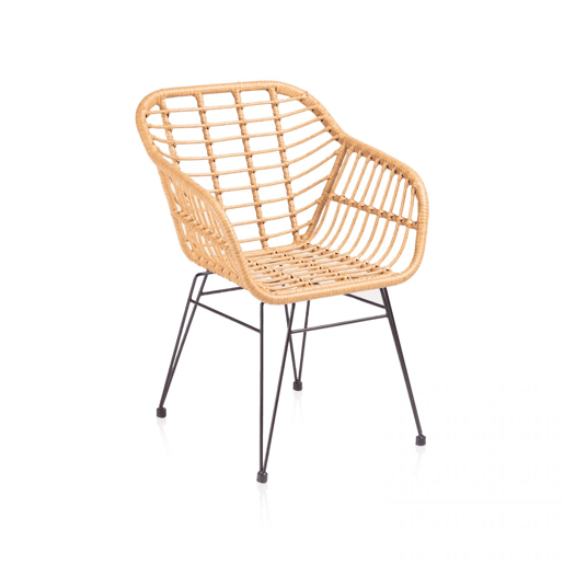 Conjunto de 2 cadeiras de exterior Zaza Rattan 61 x 82 x 56 cm
