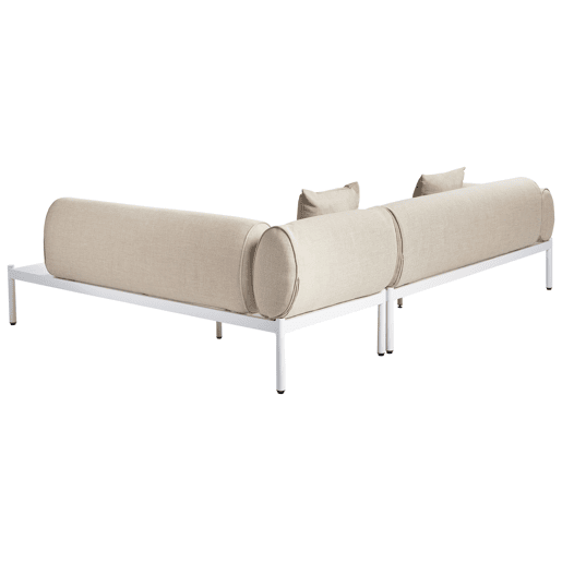 Conjunto de sofás de jardim de canto 5 lugares RASIGLIA à esquerda Metal Creme