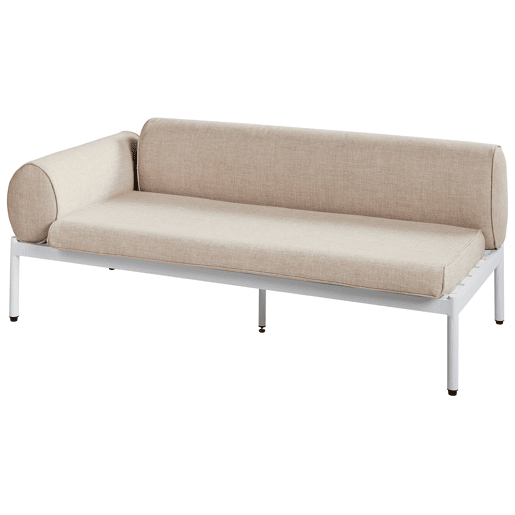 Conjunto de sofás de jardim de canto 5 lugares RASIGLIA à esquerda Metal Creme