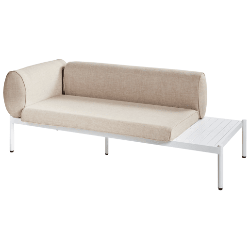 Conjunto de sofás de jardim de canto 5 lugares RASIGLIA à esquerda Metal Creme