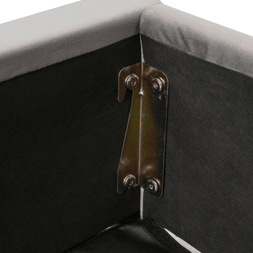 Cama para arrumação estofada 160x200cm em veludo - cama para arrumação com estrado de ripas - Cinzento
