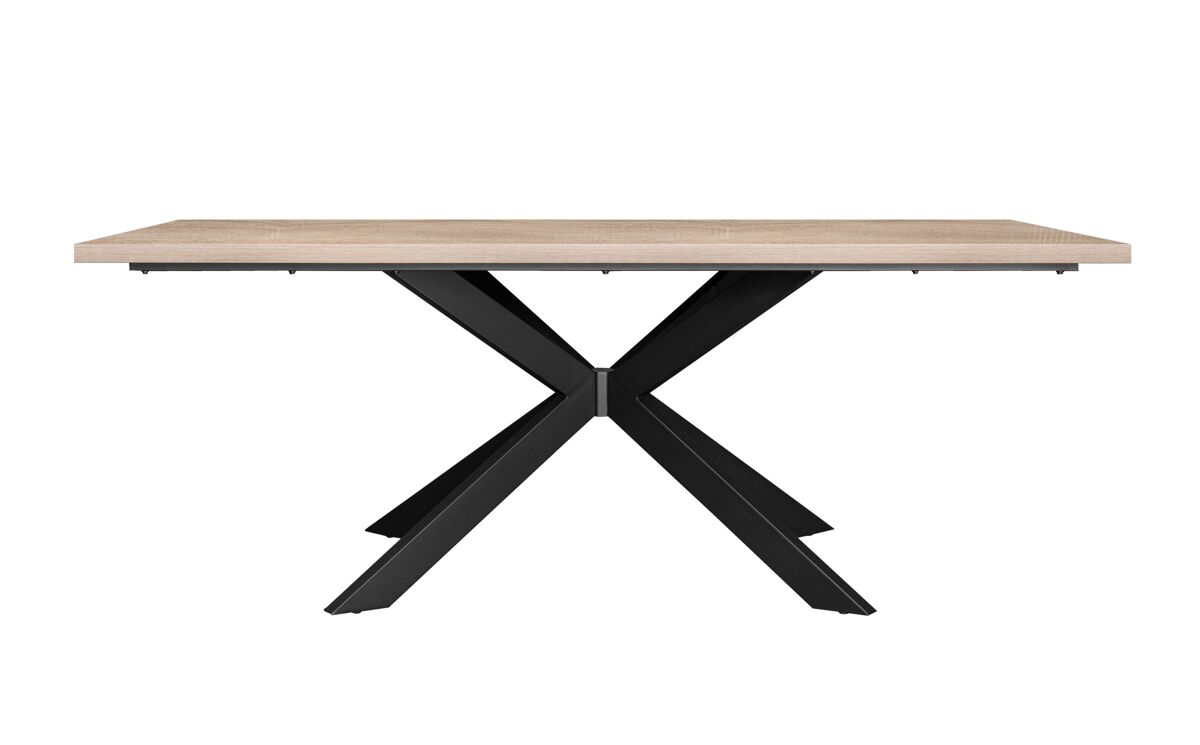 mesa de comedor tapa 36 mm de grosor color roble estructura metalica