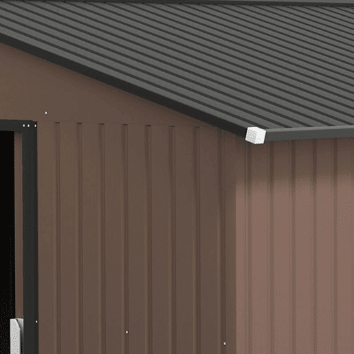 Outsunny Casa de Jardim Exterior, 12,4 m² 340x386x200 cm Abrigo de Jardim Metálico com Portas Duplas com Fechadura, Kit de Fundação e Ventilação para Armazenamento de Bicicletas, Castanho