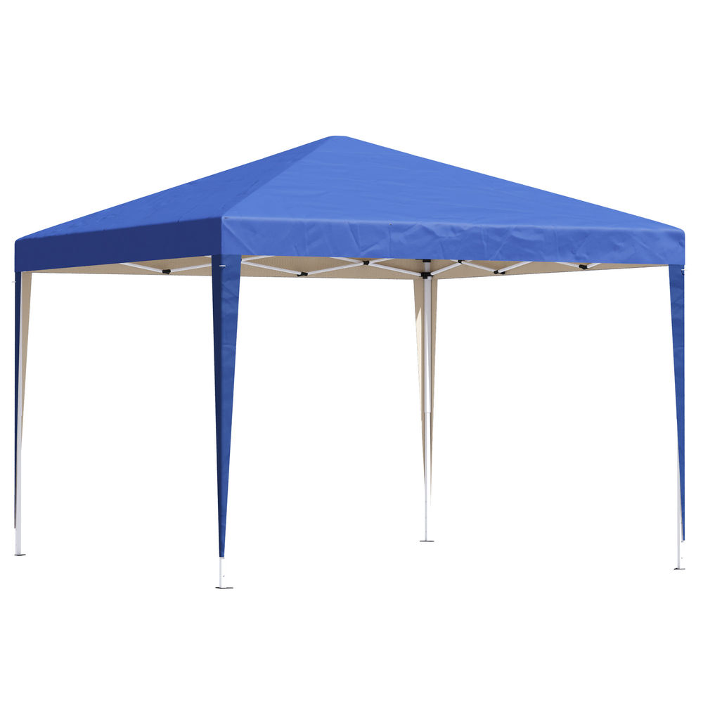 Outsunny carpa plegable gazebo 3x3 m cenador plegable con altura ajustable en 3 niveles toldo anti-uv y bolsa de transporte para camping fiestas azul