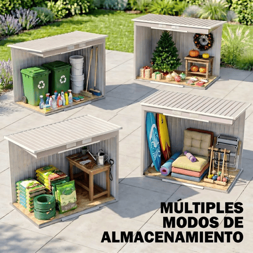 Outsunny Abrigo de Jardim 213x130x172 cm Abrigo de Exterior de Aço Galvanizado com Porta Corredeira e Ventilações para Armazenamento de Ferramentas Cinza Claro