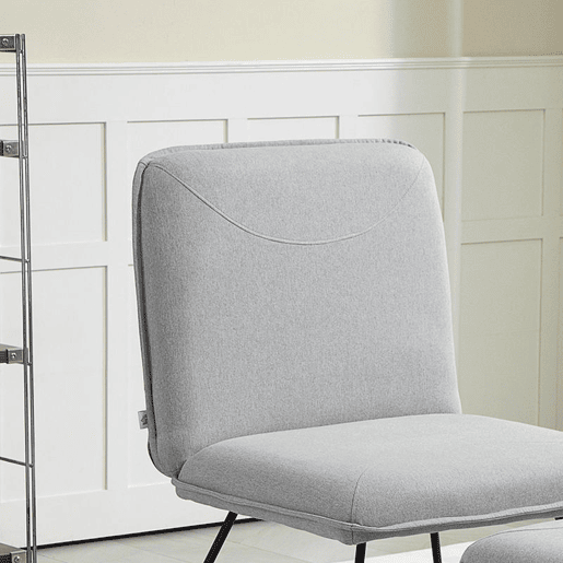 HOMCOM Poltrona Sala de Estar com Apoio para os Pés Poltrona Relax sem Apoio para os Braços com Pés de Aço em Forma de Cruz para Sala de Estar Dormitório Cinza Claro