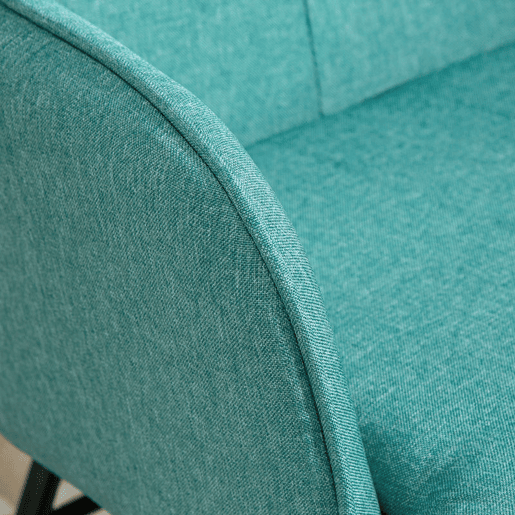 HOMCOM Conjunto de Poltrona Baloiço com Apoio para os Pés Poltrona Relax com Almofada Acolchoada e Anti-Tombo Carga 130 kg Sala de Estar Dormitório 64x89x90 cm Verde