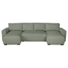 Sofá-Cama Chaise Longue BUDWING Jordan Verde - 5 Lugares - 317x157x91 cm