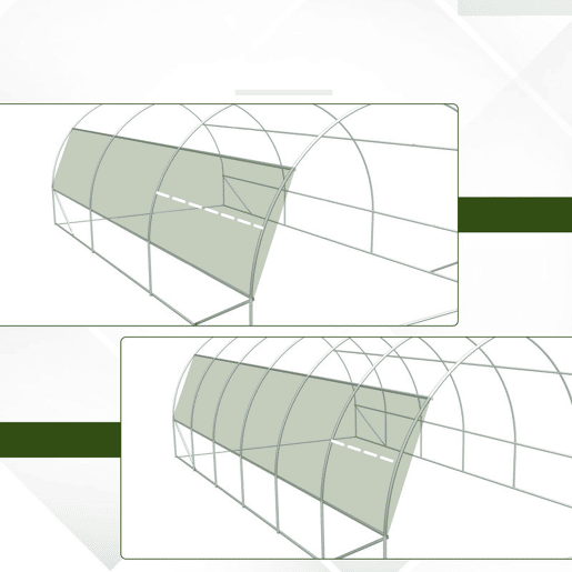 Outsunny Estufa de Túnel de Jardim 597x300x200 cm com Porta Lateriais e Janelas Enroláveis Cobertura de PE 140gm² e Metal Galvanizado para Cultivos de Plantas Verduras Verde