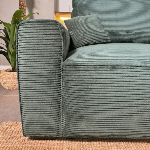 Sofá-Cama Chaise Longue BUDWING Lauren Verde Abeto - 4 Lugares - 269x158x96 cm