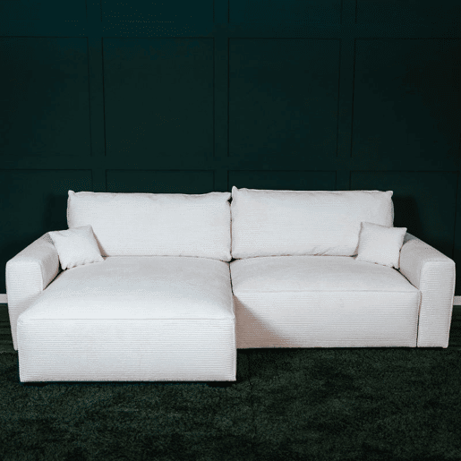 Sofá-Cama Chaise Longue BUDWING Lauren Bege - 4 Lugares - 269x158x96 cm