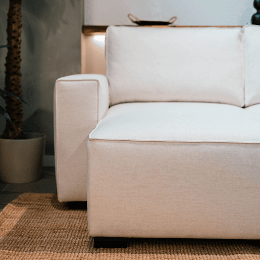 Sofá-Cama Chaise Longue BUDWING Jade Bege - 4 Lugares - 239x135x91 cm