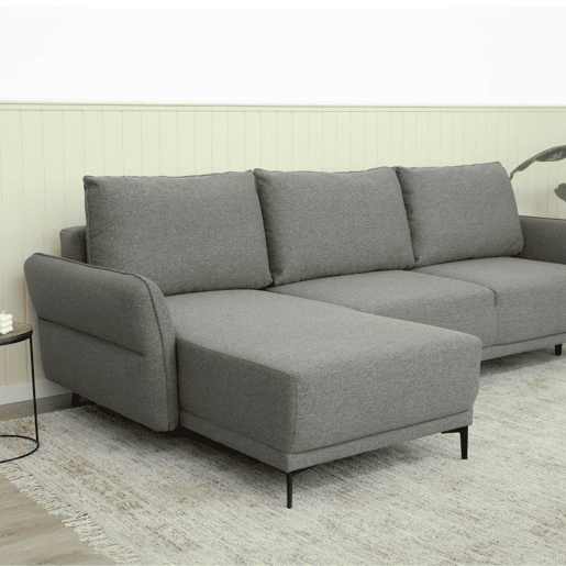 Sofá-Cama Chaise Longue BUDWING Toby Cinzento Vulcão - 4 Lugares - 260,5x156x92 cm