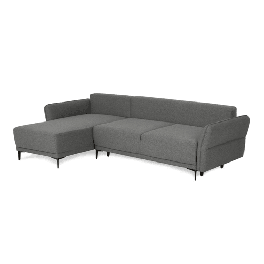 Sofá-Cama Chaise Longue BUDWING Toby Cinzento Vulcão - 4 Lugares - 260,5x156x92 cm