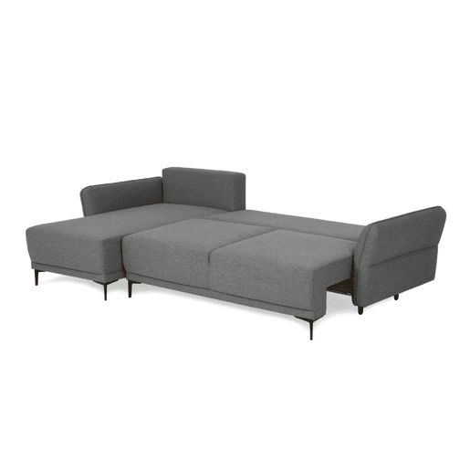 Sofá-Cama Chaise Longue BUDWING Toby Cinzento Vulcão - 4 Lugares - 260,5x156x92 cm