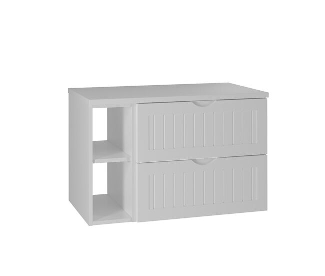 Mueble bajo lavabo 80cm compartimiento encimera Soline Blanco