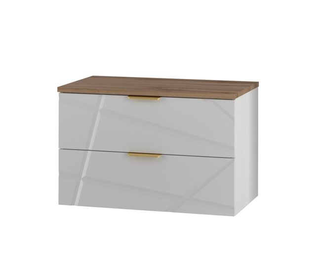 Mueble bajo lavabo 80cm encimera Aurora Blanco y Madera
