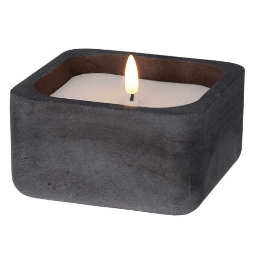 WELL HOME - Vela LED quadrada na cor preta 12x12x6,5cm