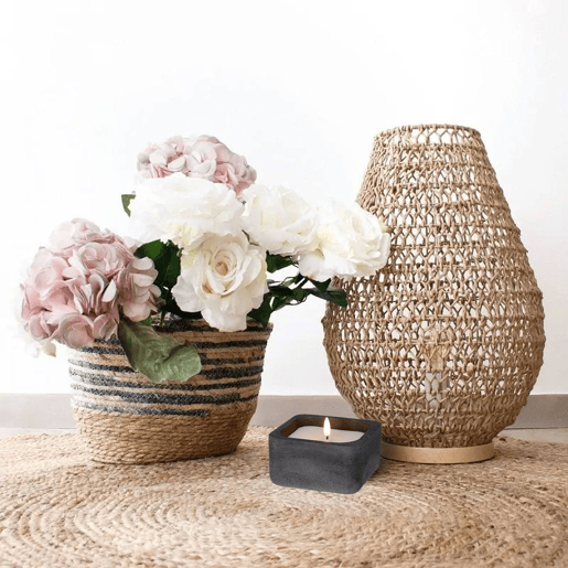 WELL HOME - Vela LED quadrada na cor preta 12x12x6,5cm