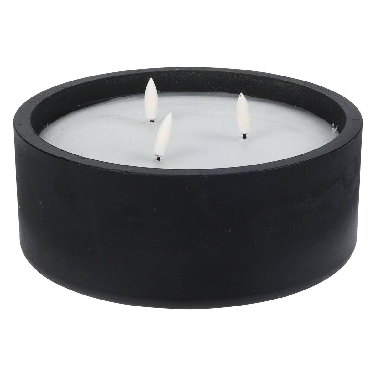 Well home - vela led formato redondo color negro ø20x8cm