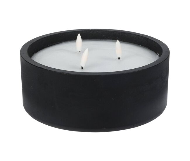 Well home - vela led formato redondo color negro ø20x8cm
