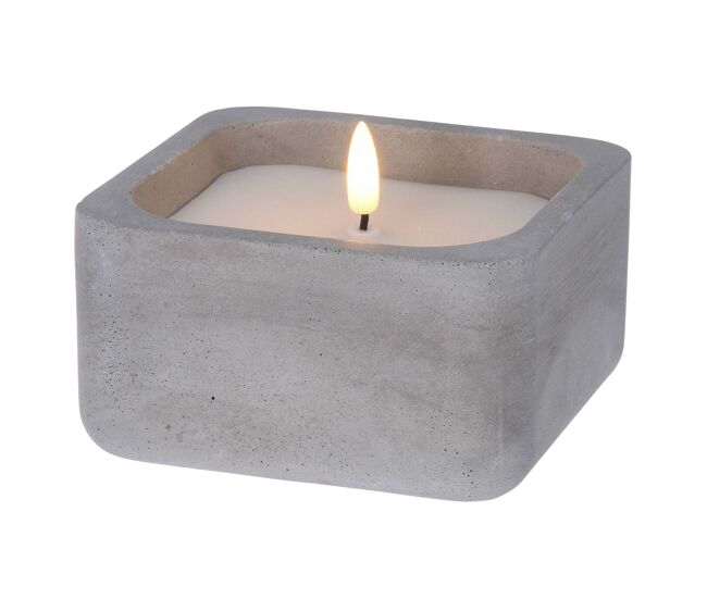 Well home - vela led formato cuadrado color gris 12x12x6,5cm