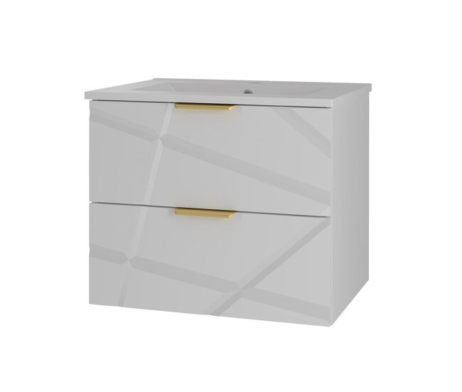 Mueble lavabo individual encastrado 60cm aurora blanco