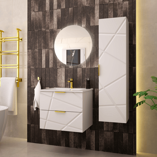Móvel lavatório simples embutido 60cm Aurora Branco Móvel lavatório simples embutido 60cm Aurora Branco