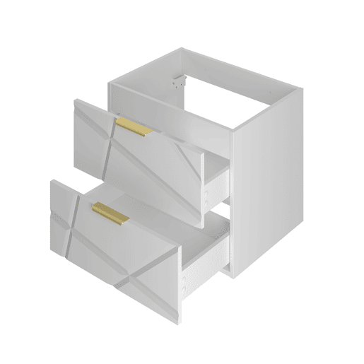 Móvel lavatório simples embutido 60cm Aurora Branco Móvel lavatório simples embutido 60cm Aurora Branco