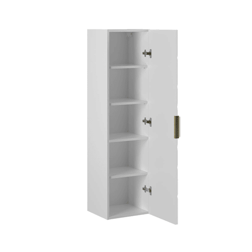 Conjunto móvel lavatório simples 80cm coluna Aurora Branco e Madeira Conjunto móvel lavatório simples 80cm coluna Aurora Branco e Madeira